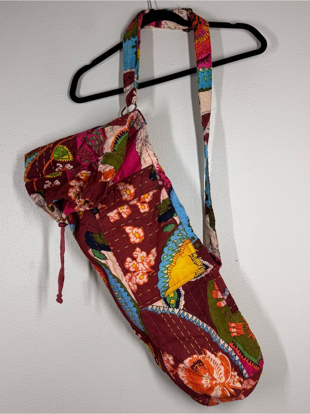 PRANA Vibrant Patchwork Yoga Matt Sling Carrier Bag Activewear Bohemian OS